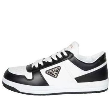 (WMNS)  PRADA SS26  Logo Leather Sneakers 'Black White' 1E792M-3LPI-F0964