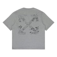 Off-White Paint Splatter Arrow Diag Fit T-Shirt 'Heather Grey' 44OWOS26T064030