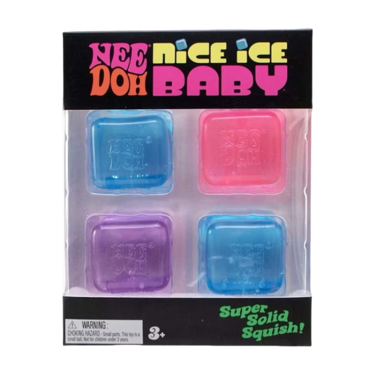 NeeDoh Nice Ice Baby Squishy Fidget Toy Set of 4 'Blue Purple Pink' NDIB-BPP