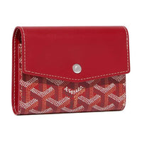 GOYARD Canvas With Calfskin Wallet Unisex Red