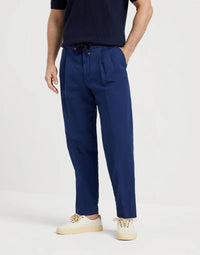 Brunello Cucinelli Pleated Linen-Cotton Trousers