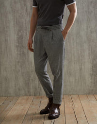Brunello Cucinelli Check-Print Drawstring Trousers
