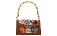 MIU MIU Leather With Fabric Shoulder Bag Crossbody Bag Handbag Mini Women's Multicolor