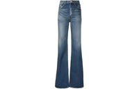 SAINT LAURENT Flared High-Waisted Distressed Jeans