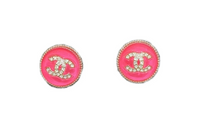 CHANEL Stud Earrings Women's Pink
