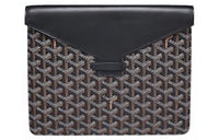 GOYARD Camondo 2 Canvas With Calfskin Tablet Envelope Bag, Commute Bag, Briefcase, Clutch Unisex Black