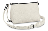 LOUIS VUITTON Taurillon Leather Messenger Bag Triangle Bag Crossbody Bag Shoulder Bag Men's White