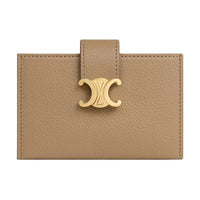 CELINE Calfskin Card Holder Women's Smoke Brown