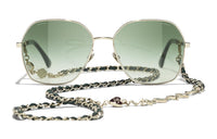 CHANEL Irregular Shape Sunglasses Women's