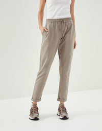 Brunello Cucinelli Sparkling Lamé Fine-Knit Trousers