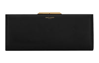 SAINT LAURENT Cowhide Leather Clutch Women's Black