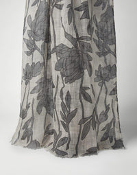 Brunello Cucinelli Floral-Print Linen Scarf
