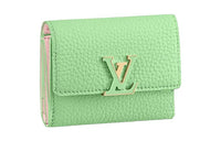 LOUIS VUITTON Capucines Leather Wallet Extra Small Women's Mint Green