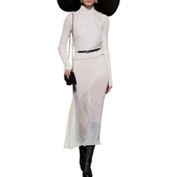 CHANEL Long-Sleeved Dresses Women's Ecru