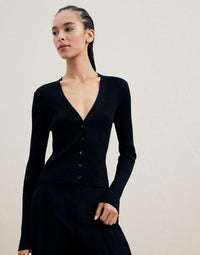 Brunello Cucinelli V-Neck Ribbed-Knit Cardigan