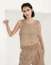 Brunello Cucinelli Sequin-Embellished Open-Knit Vest