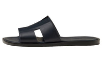 HERMES Izmir Sandal Marine Canvas Calfskin Leather