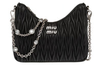 MIU MIU Matelassé Leather Handbag, Shoulder Bag Women's Black