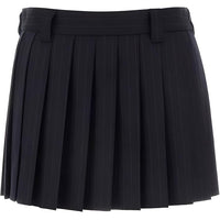MIU MIU Logo-Appliqué Pleated Mini Skirt