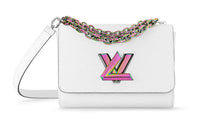 LOUIS VUITTON Twist EPI Leather Patchwork Cow Leather Shoulder Bag Crossbody Bag Medium Size Women's White