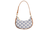 CELINE Canvas With Calfskin Trim Shoulder Bag, Handbag, Shoulder Bag Women's Blue/White