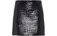 MIU MIU Leather Short Skirts Women's Black