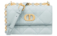 DIOR Sheepskin Crossbody Bag Shoulder Bag Women's Lake Blue