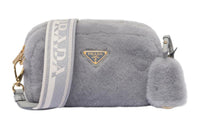 PRADA Shearling Crossbody Bag Shoulder Bag Small Size Women's Cornflower Blue