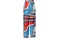 LOUIS VUITTON Nautical Print Wide-Leg Pajama Pants Casual Pants Women's Blue