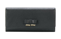 MIU MIU Leather Wallet Women's Black