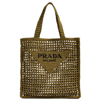 PRADA Cotton Tote Bag Shopping Bag Handbag Men's Green