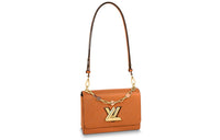 LOUIS VUITTON Twist Epi Grained Leather Shoulder Bag Crossbody Bag Women's Orange