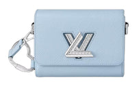 LOUIS VUITTON Twist Epi Grain Leather Shoulder Bag, Crossbody Bag Small Size Women's Light Blue