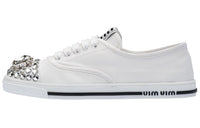 MIU MIU Low Top Stylish Skateboarding Shoes Women's White