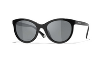 CHANEL Round Sunglasses Unisex Black