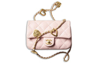 CHANEL Lambskin Flap Bag, Shoulder Bag, Crossbody Bag Mini Women's Pink