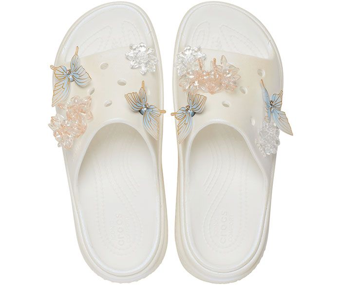 (WMNS) Crocs Stomp Slides 'White' 210180-100