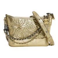 CHANEL Calfskin Hobo Bag One Shoulder Crossbody Portable Backpack Small Size Women's