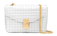 CELINE Cow Leather Crossbody Bag, Shoulder Bag Women's Silver