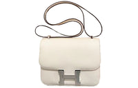 HERMES Constance Cow Leather Kanka Crossbody Bag Mini Women's I2 Nata Cream White