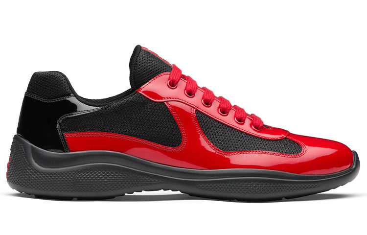 PRADA America's Cup Cushioning Anti-Slip Wear-Resistant Breathability Low-Top Athletic Shoes Men's Red Black