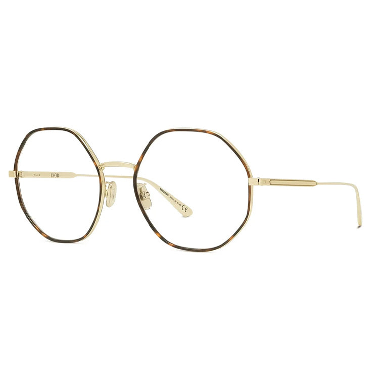 DIOR Metal Irregular Shape Eyeglass Frames Women's Tortoiseshell