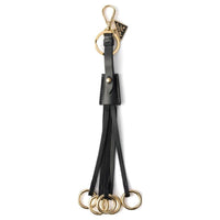 PRADA Calfskin Steel Keychains Women's Black
