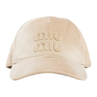 MIU MIU Cotton Baseball Caps Women's Beige