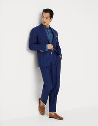 Brunello Cucinelli Tapered-Leg Striped Linen Trousers