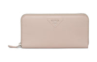 PRADA Leather Wallet Large Size Women's Lotus Pink