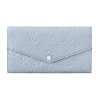 LOUIS VUITTON Monogram Empreinte Leather Wallet Women's Washed Blue