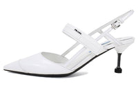 PRADA Slim Heel High Heels 6.5cm Women's White