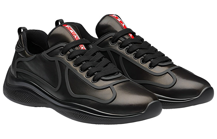 PRADA America's Cup Slip Resistant Low Top Sports Casual Shoes Men's Black