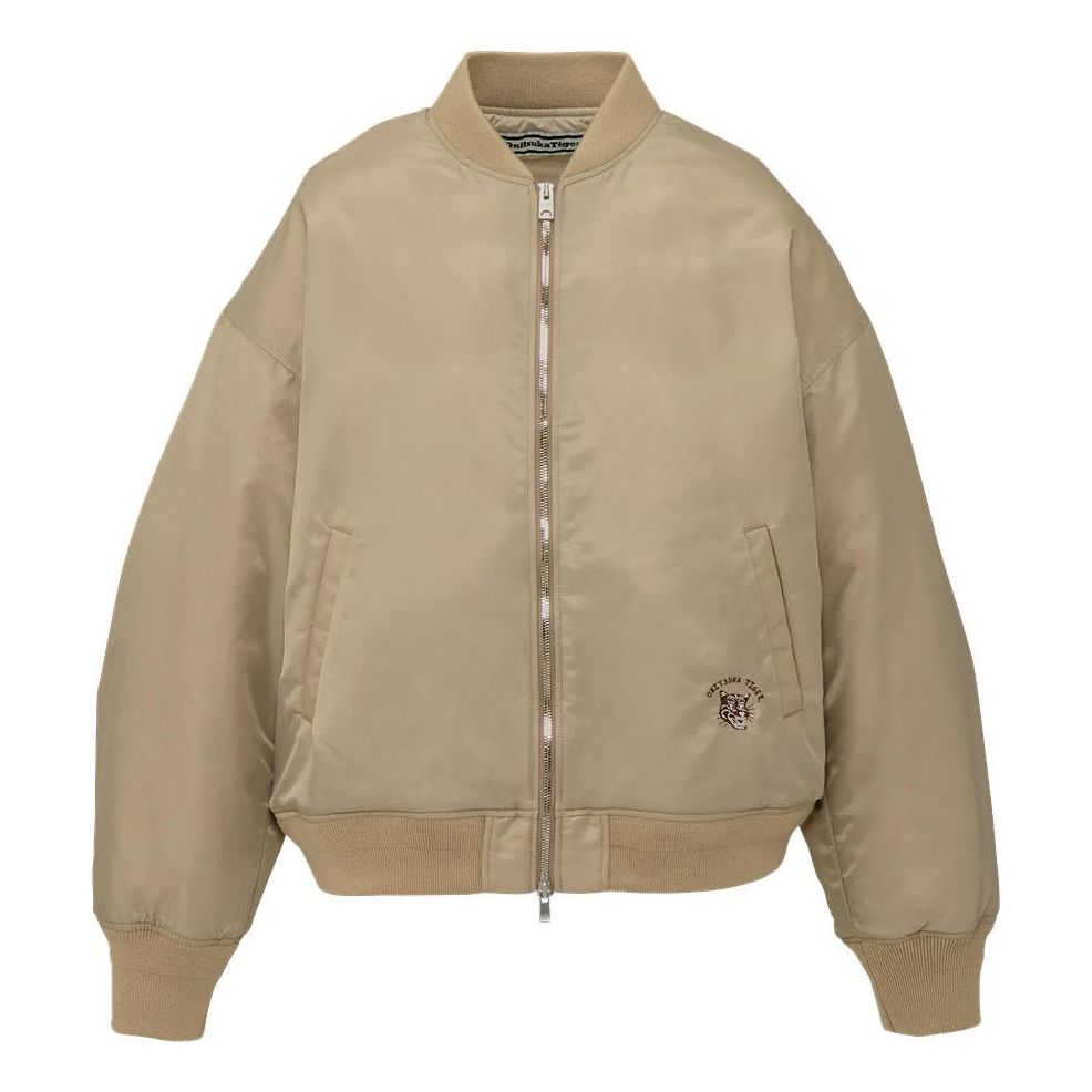 (WMNS) Onitsuka Tiger Tiger Head Embroidered Flight Jacket 'Khaki' 2182B562-250